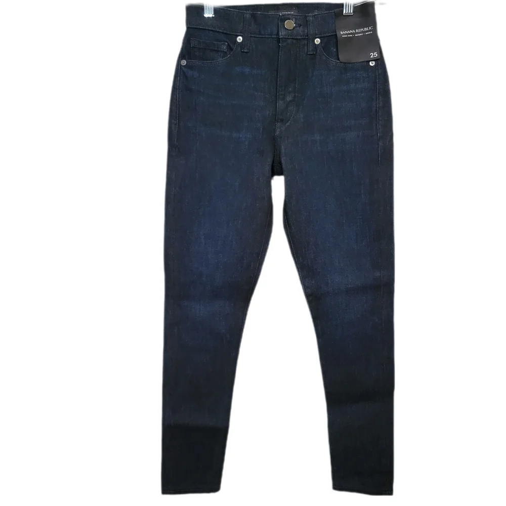 Banana Republic Women's High-Rise Dark Indigo Skinny Jeans - Picture 1 of 7